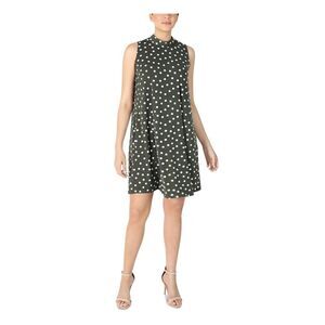 SIGNATURE BY ROBBIE BEE Womens Green Sleeveless Shift Dress Petites PSM